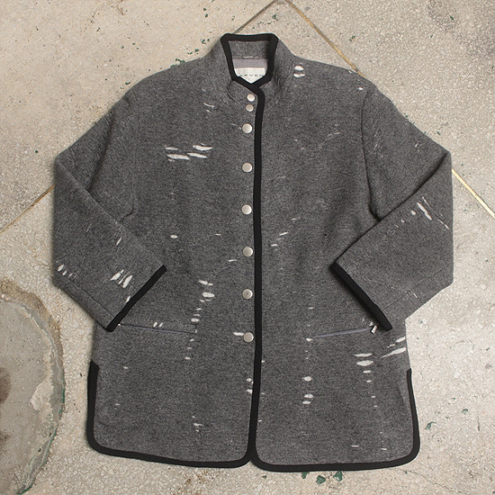 vtg Carven damage detail wool coat