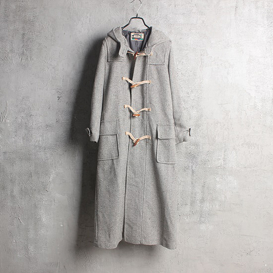 Soft machine herringbone long duffle coat (123cm)