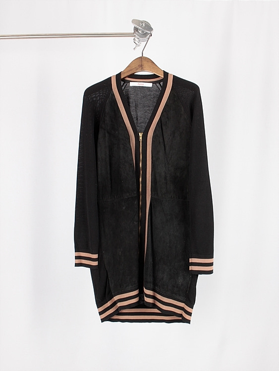 JUCCA vera pelle leather zip-up cardigan - ITALY MADE