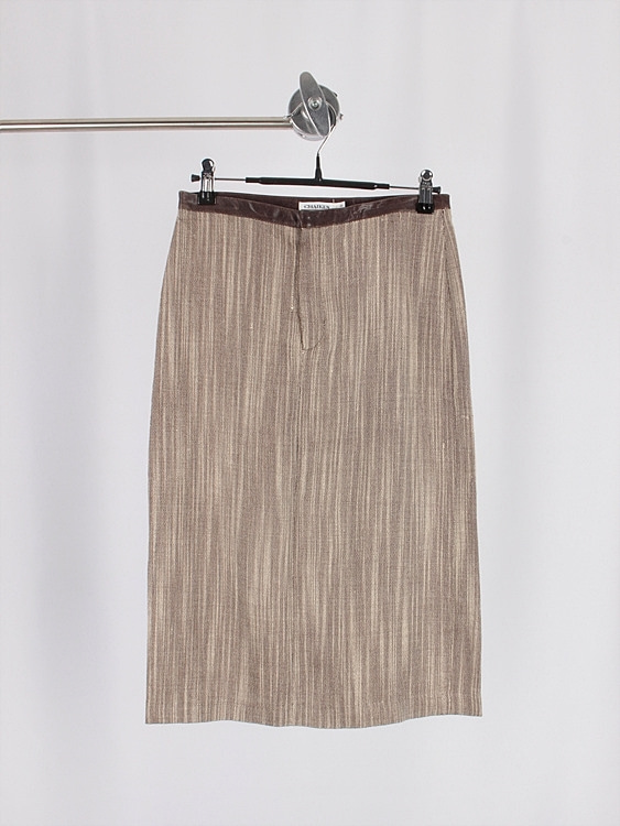 CHAIKEN leather detail skirt (25.9 inch) - U.S.A MADE