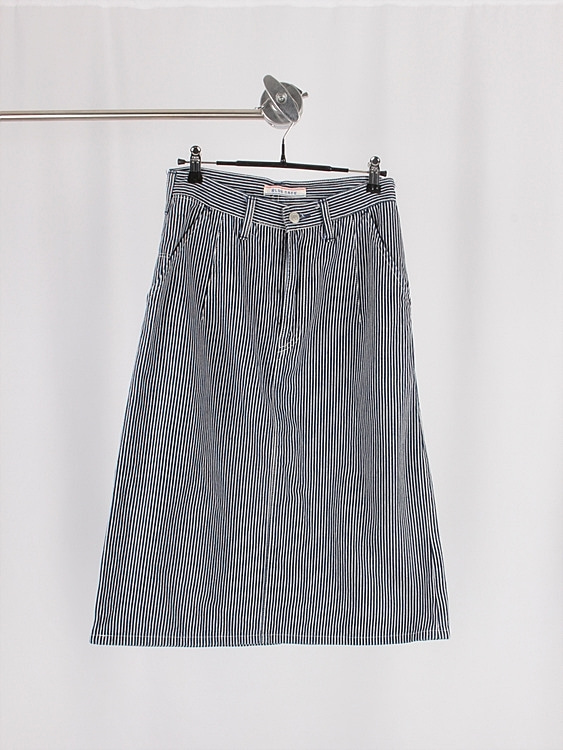 BLUE CAFE by 45RPM hickory stripe skirt (26.7 inch) - JAPAN MADE